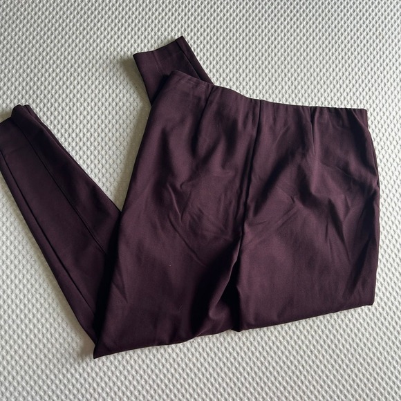 J. Jill Ponte Skinny Pants M Red Merlot Burgundy Leggings J.Jill Women's Pull On - Picture 4 of 6
